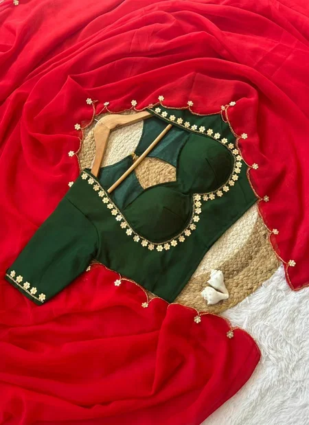 Tew Faux Georgette With Handwork Saree Wholesale Market In Surat
